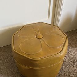 Mid Century Vinyl Ottoman