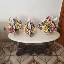 3 Large Capodimonte Made In Italy Porcelain Pieces