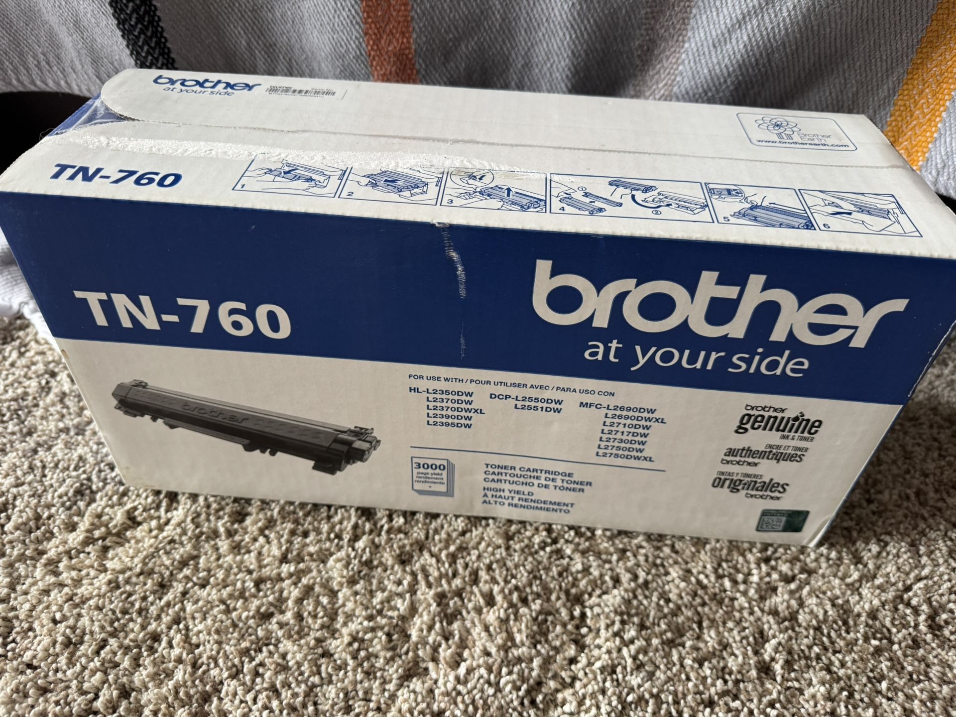NEW- Brother TN-760 Black Toner Cartridge