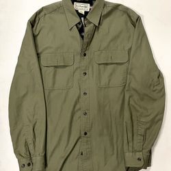 LL Beanen’s Field Trip Cotton Shirt Olive Green Size: Medium