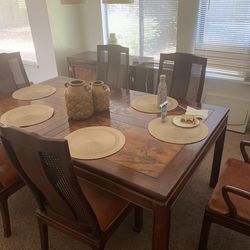 All wood dining set