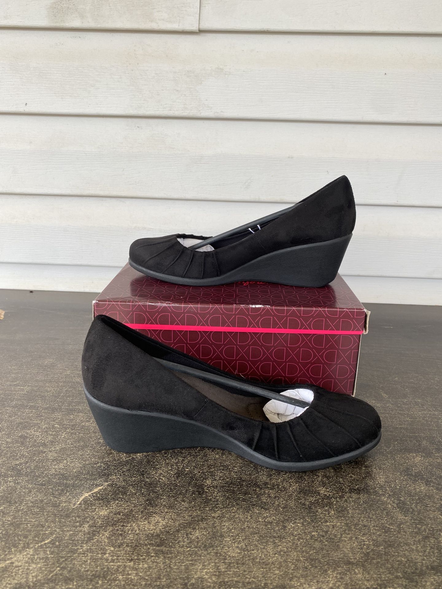 Dexflex Comfort Wedge Heels Black Size 7