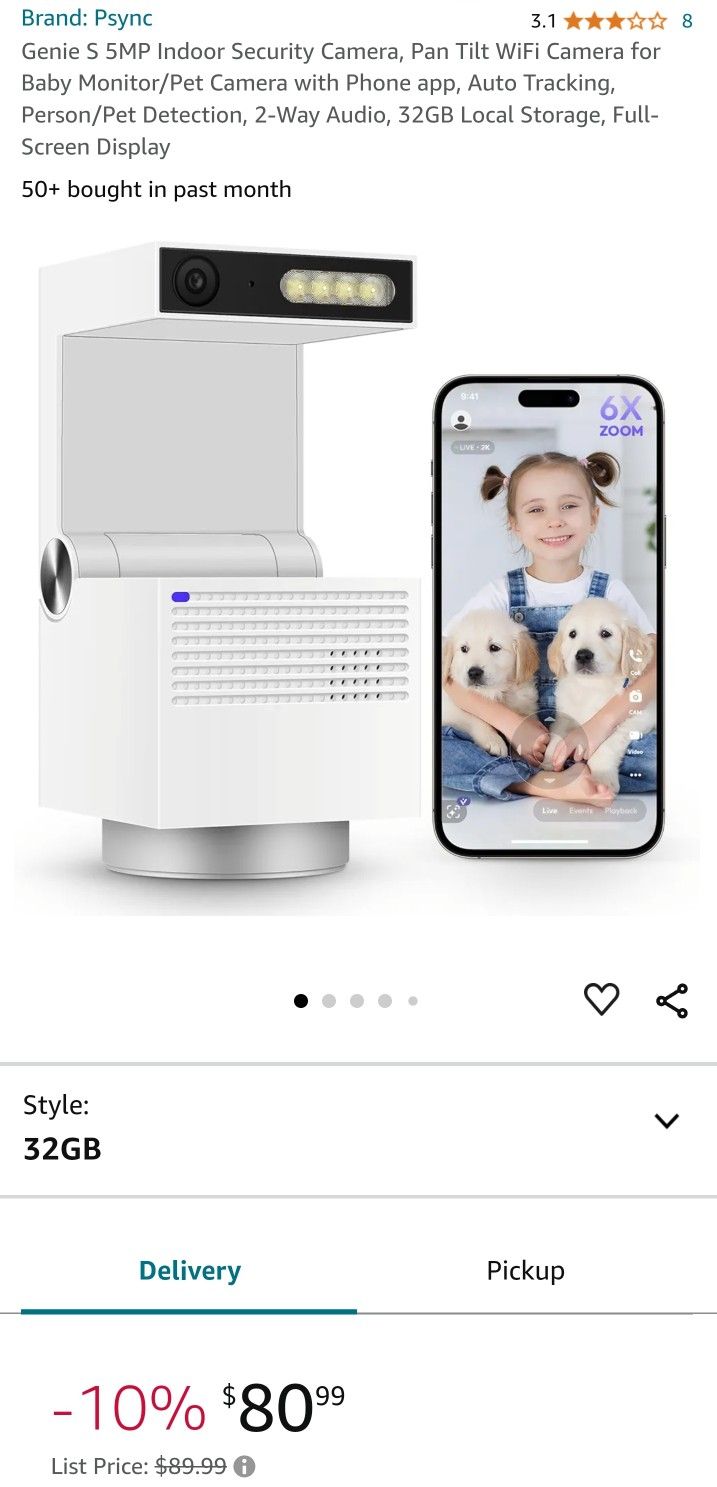 Genie S 5MP Indoor Security Camera