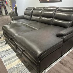 Power Reclining Sofa Bed Sectional With USB Port 