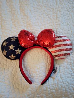 Disney Minnie Mouse Patriotic Sequin Ear Headband