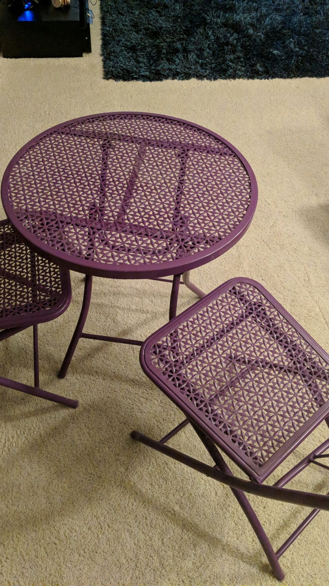 Patio furniture metal purple