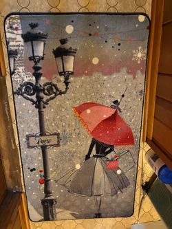 Paris theme plush area rug NEW