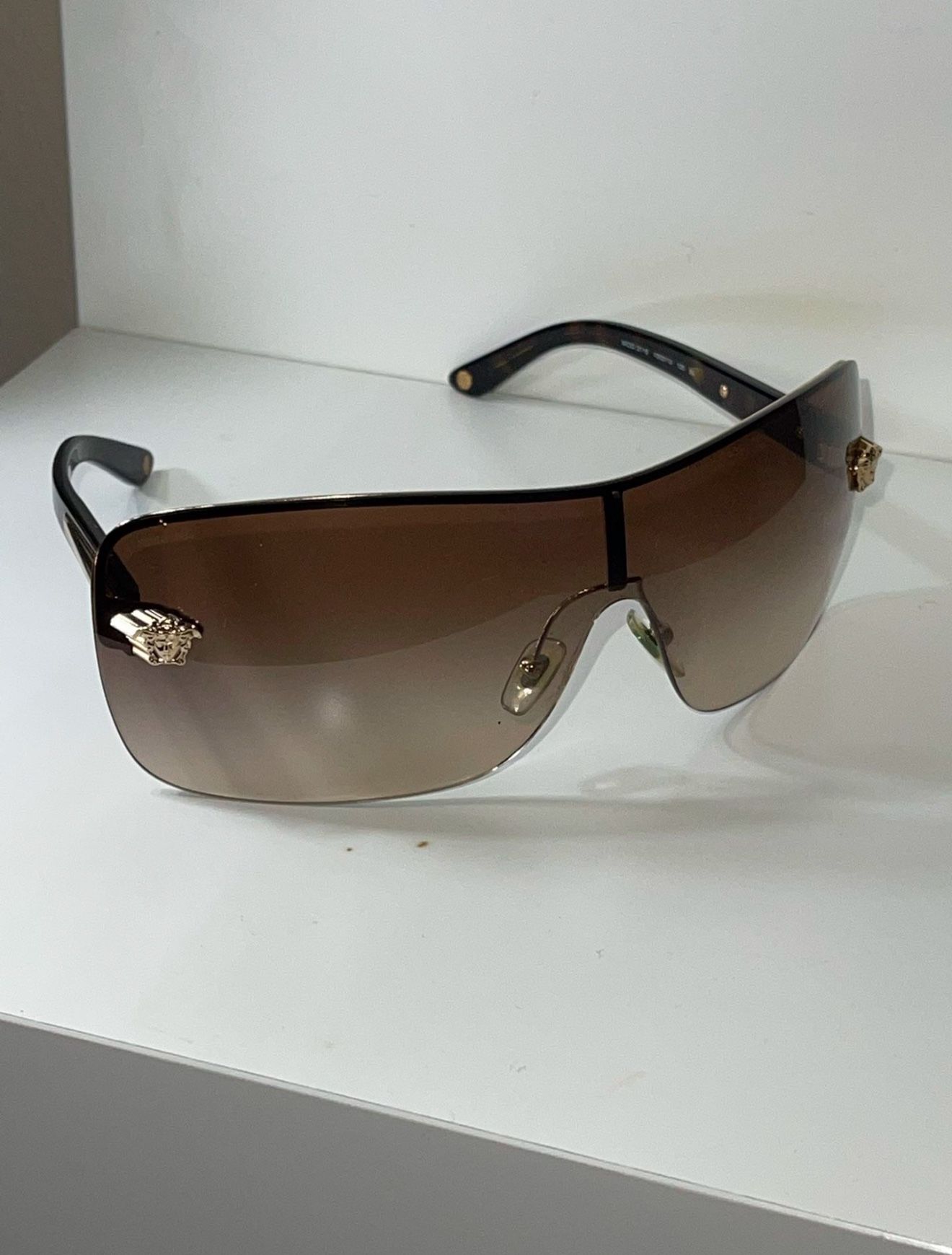 Vintage Versace Sunglasses Brown 2000s Y2K Glasses