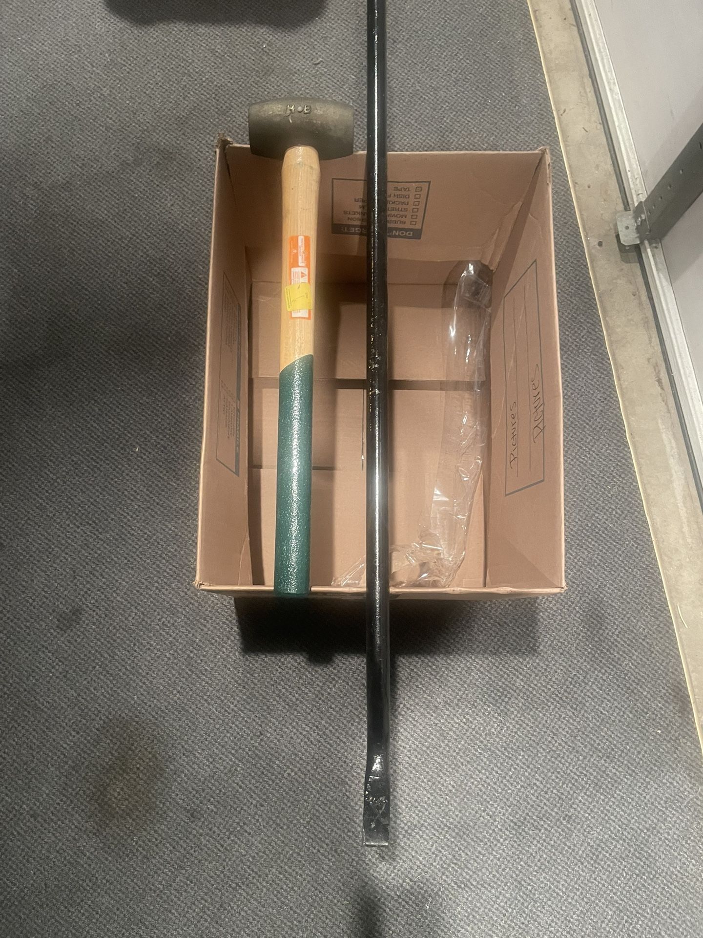 Sledge Hammer 8 Lb. Bronze Sparkless With Wood Gripped Handle And 48” Crow , Demolition , Pry Bar Heavy Duty