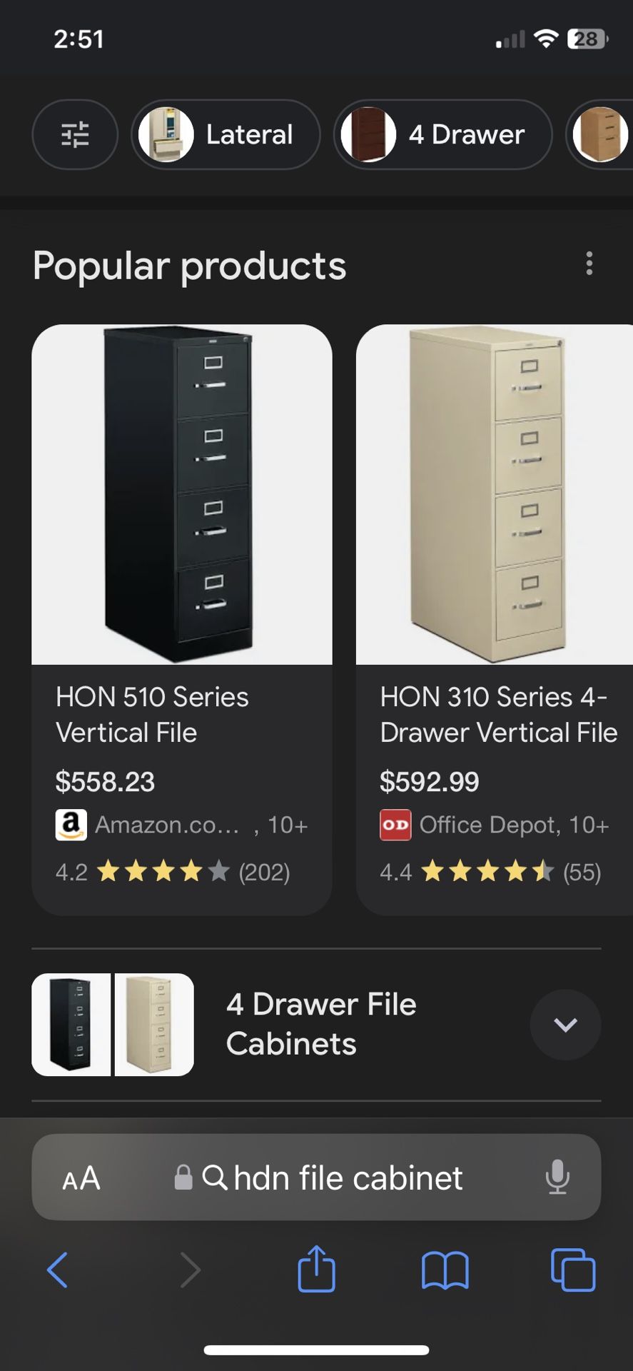 HON File Cabinet 