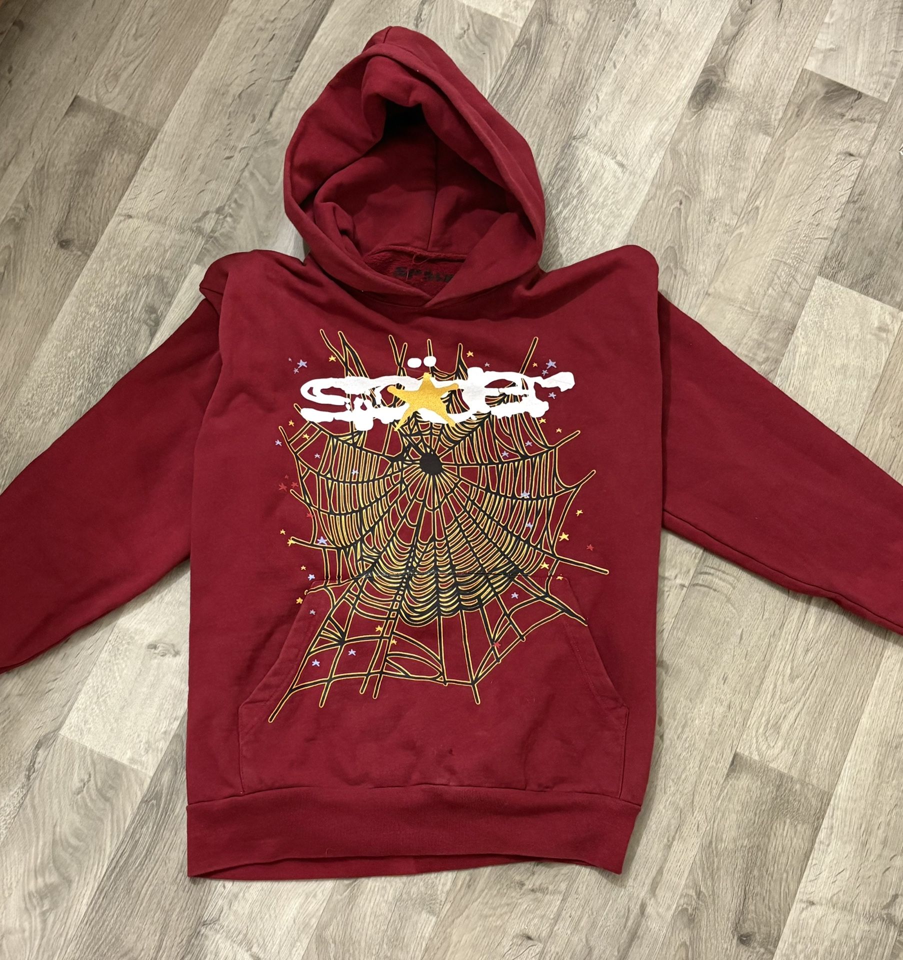 No Bag Like New SP5DER Maroon Web Hoodie
