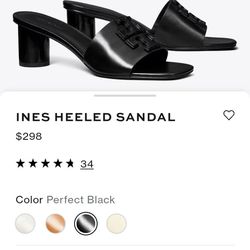 Brand new black Tory Burch heel sandals9.5