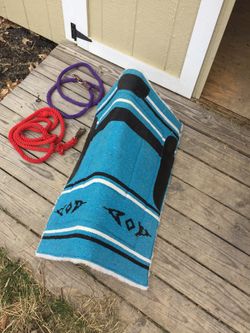 Lead ropes horse saddle blanket