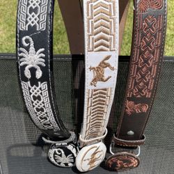 Cinturón/ Belt Mexicano De Cuero Estilo Ranchero