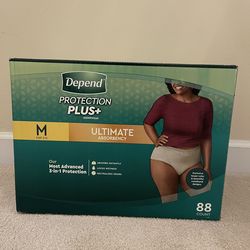 Depend Protection Plus Ultimate Underwear for Women, Medium (88 Count)