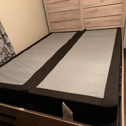 Queen Bed Frame With Drawer Storage  (Free Box Strings Included)