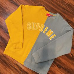 Supreme Split Crewneck Sweatshirt Mustard”🌭 Size: M 