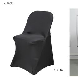 NEW! 78 Black Spandex Stretch Fitted Folding Chair Covers