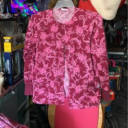 Pink Floral Uniform Jacket (Size M)