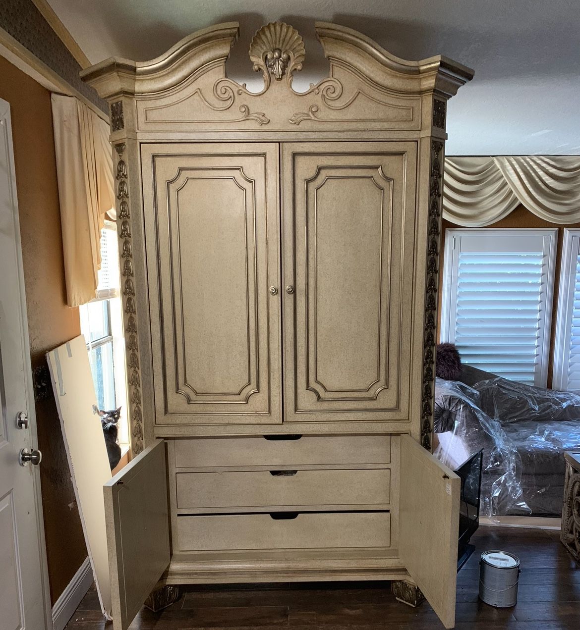 Beautiful 96 Inch Tall Armoire Comes Into Pieces