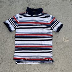 Polo Ralph Lauren striped polo shirt in red and blue size youth Large 