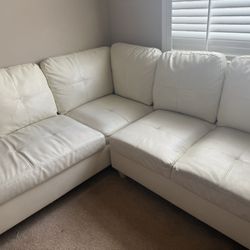 Beige/White Sofa