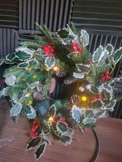 Christmas Wreath Lights Decorations Outdoor