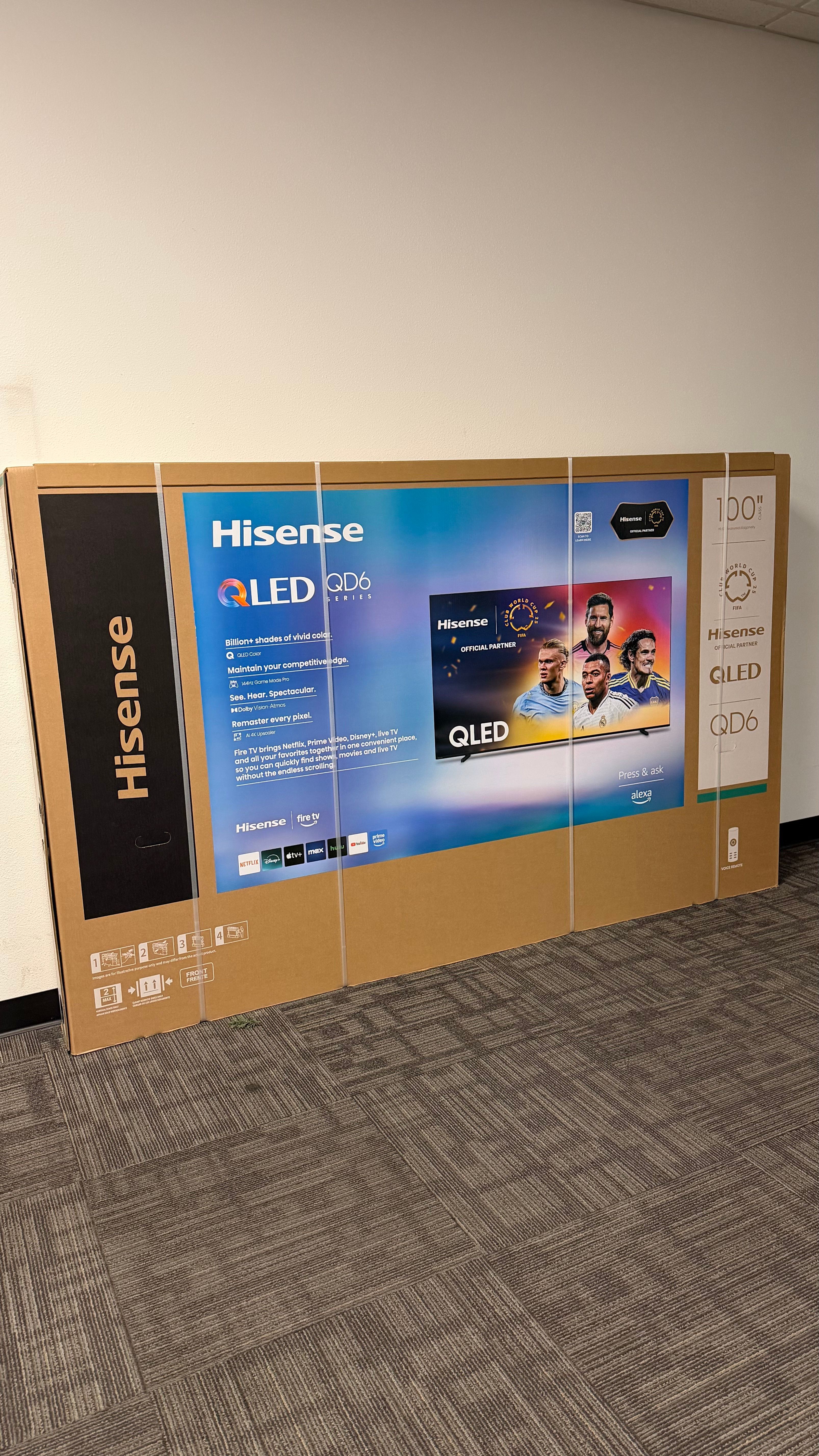Hisense 100 Class QLED 4K Smart TV Dolby Vision 144Hz Gaming Fire TV
