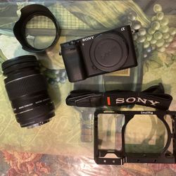 Sony A6300 Mirrorless Camera With Auto Adapter & Lens