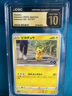 Pikachu CGC Pristine 10 Japanese Pokémon GO 027/071