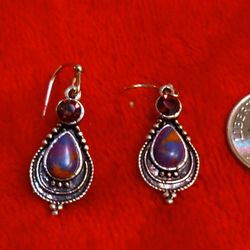 Purple-Turquoise-Amethyst Dangle Stud Earring's