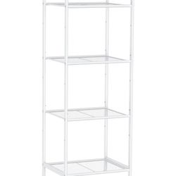 4 Tier Metal Storage Rack Shelves Stand Size Length 15", Width 12", Height 40" New Condition