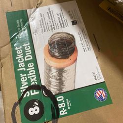Master Flow 8 in x 25 ft. Insulated Flexible Duct R8 Silver Jacket Free Shipping
