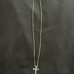 Gold Necklace (14k) with Cross (10k) - 475 OBO