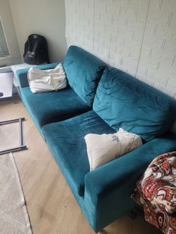 Teal sofa