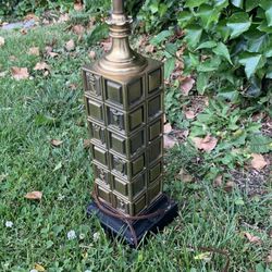 Brass Vintage Lamp Chess Theme