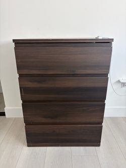Dark Walnut 4-Drawer Dresser – Great Storage