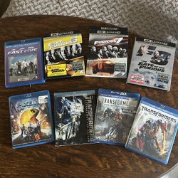 FAST & FURIOUS / TRANSFORMERS BLU RAY DVDS