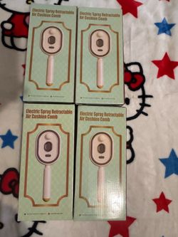 Pink nd beige retractable air cushion comb