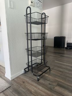Storage Baskets 4 Tiers Black