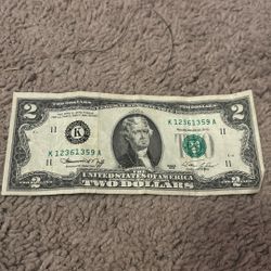 1976 Original 200 Year Anniversary 2 Dollar Bill