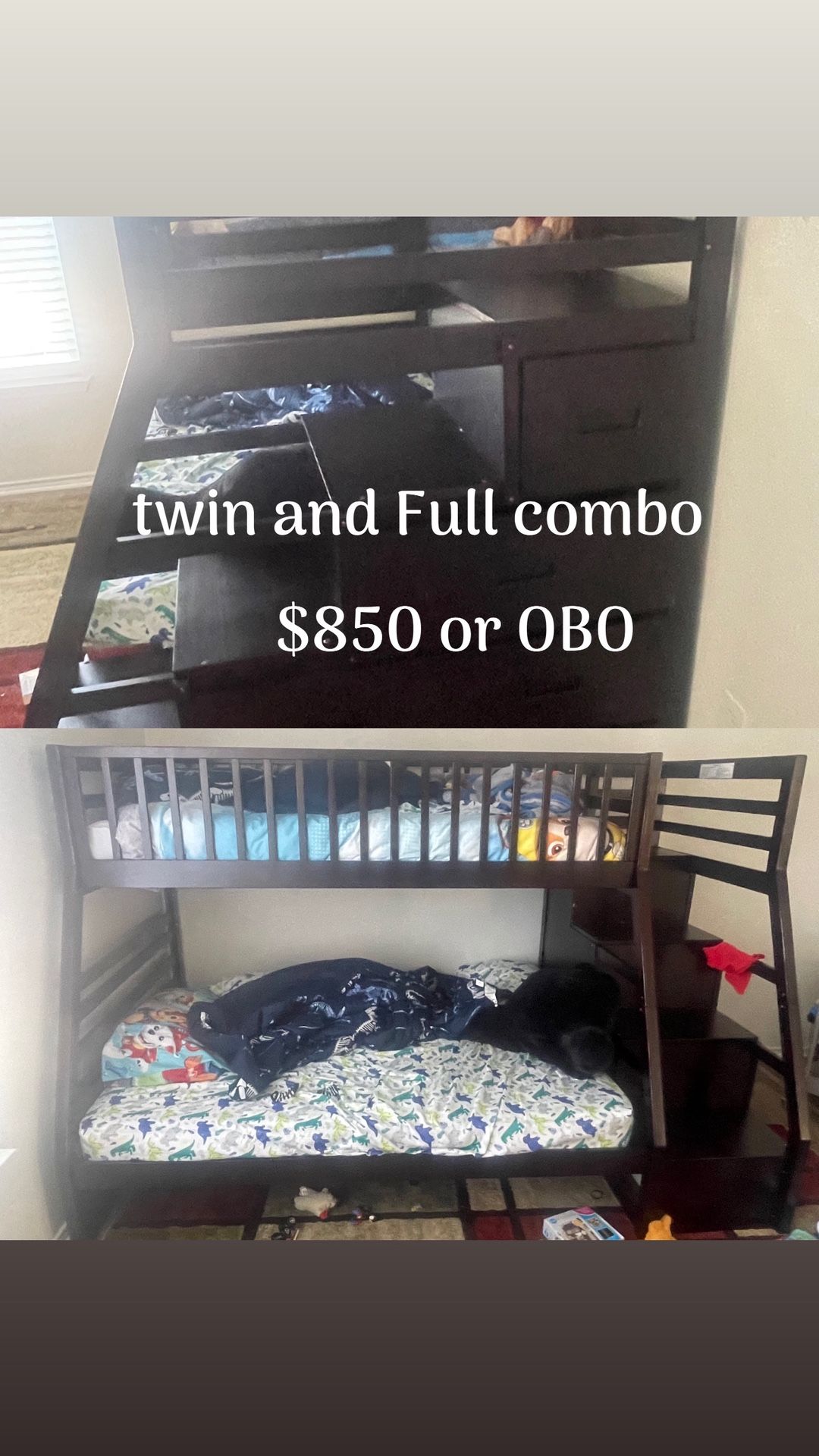 Twin Top Bunk/ Full Bottom Bunk