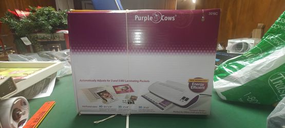 Purple Cows Hot & Cold 9" Laminator with Original Box & Accessories