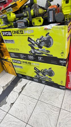 Ryobi 40v 12 inch sliding miter saw with battery and charger