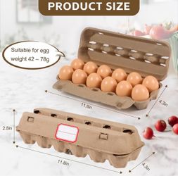 Brand new 24 Pack Dozen Egg Cartons Bulk 12 Count, Empty Natural Paper Pulp Egg Cartons Reusable, Strong Sturdy Design Made from Natural Cardboard Pic