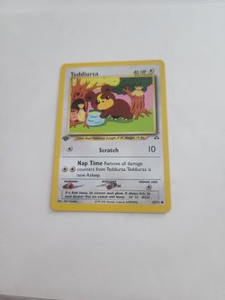 Teddiursa First Edition Pokémon card from the 2001 