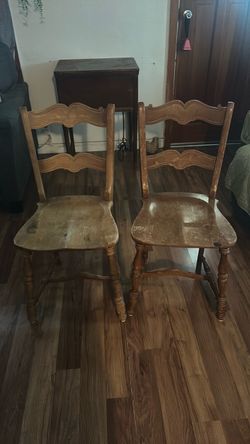 Pair of Vintage Wood Dining Chairs