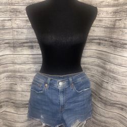 Women's Levi’s 505 Cut Off Denim Shorts Ripped Daisy Dukes Biker 