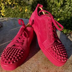 Christian Louboutin Fuchsia Suede men shoe 