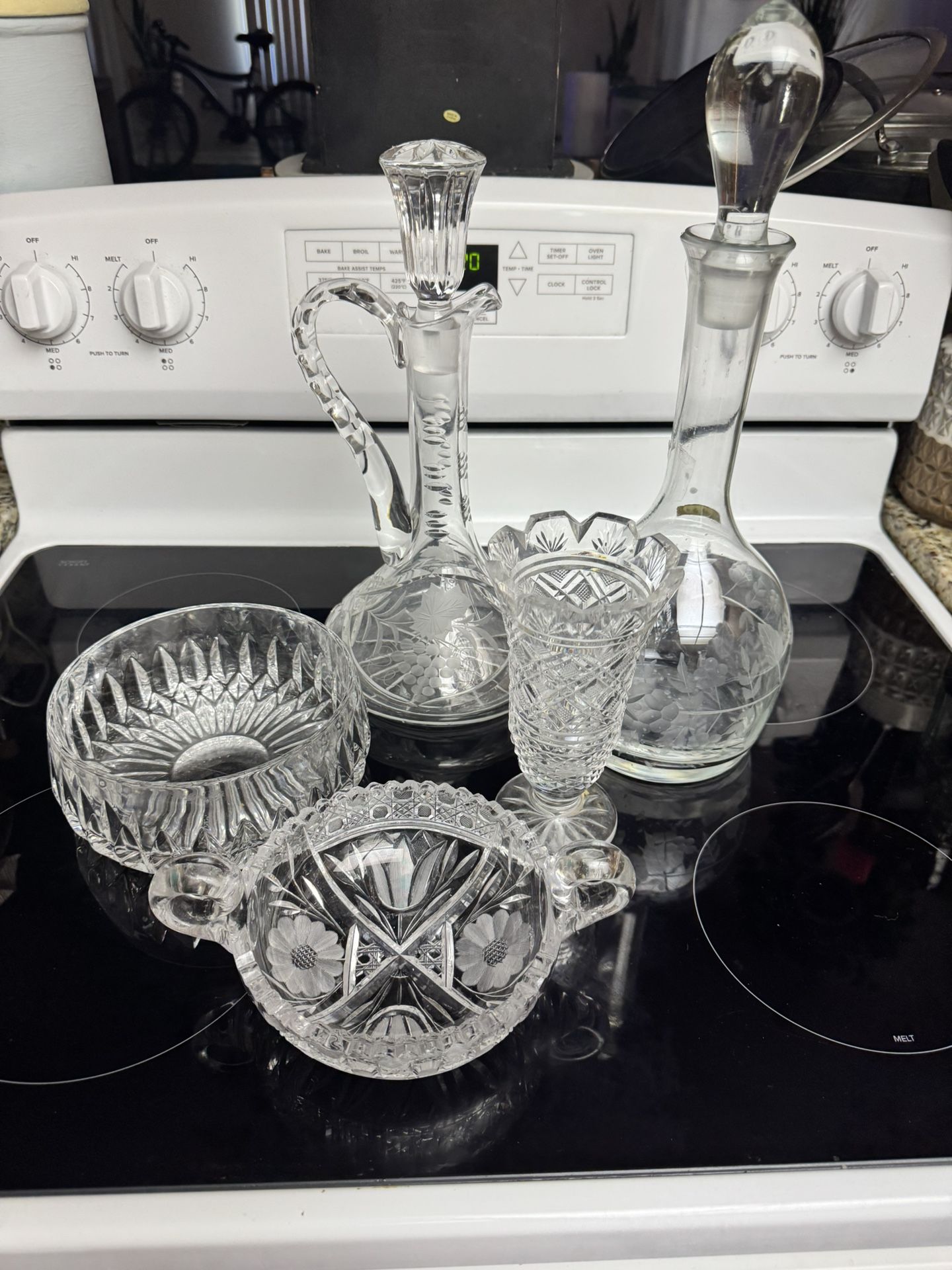 Vintage Crystal, Hand Blown Glass And Crystal